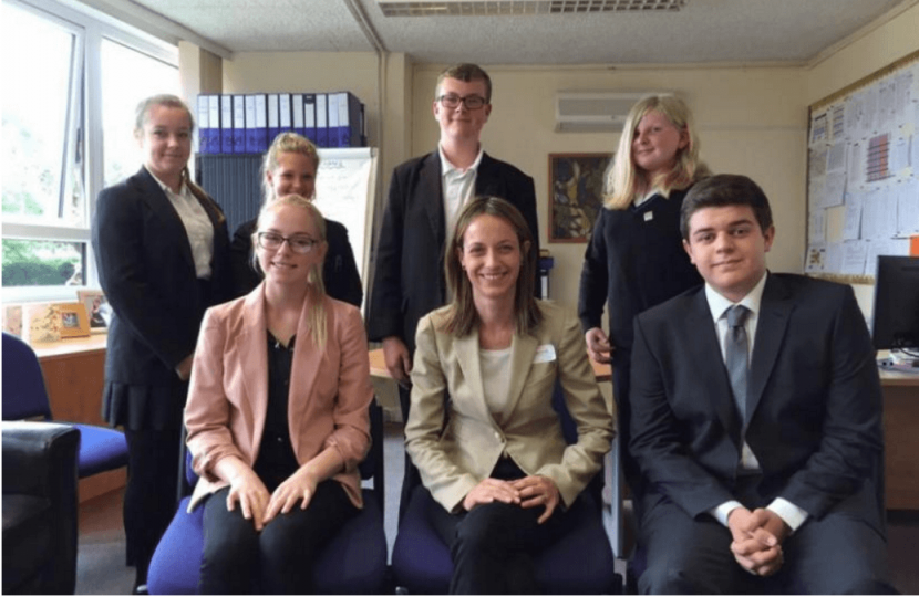 Helen Whately visits a school in her constituency of Faversham and Mid Kent