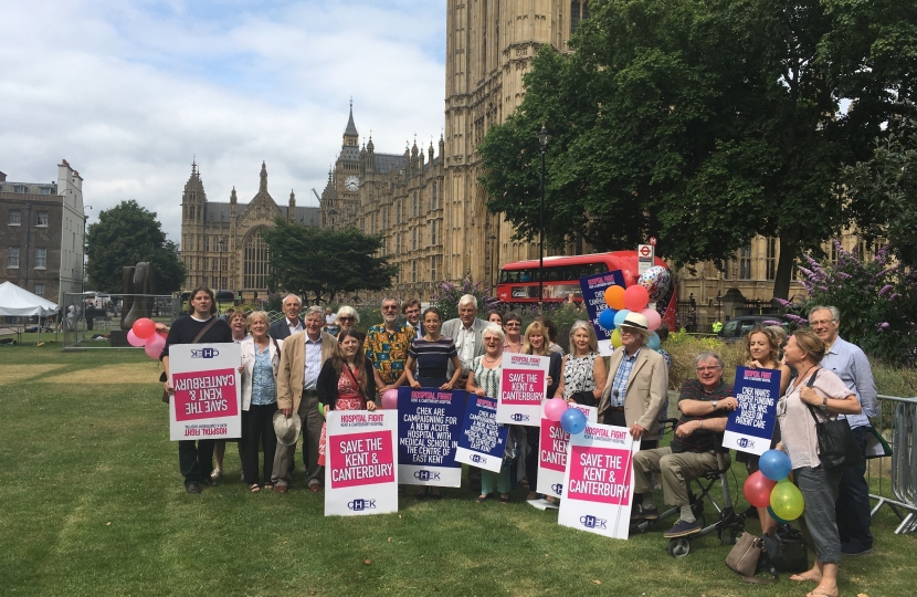 Campaigning for K&C Hospital in Westminster