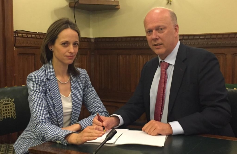 Helen and Transport Secretary Chris Grayling