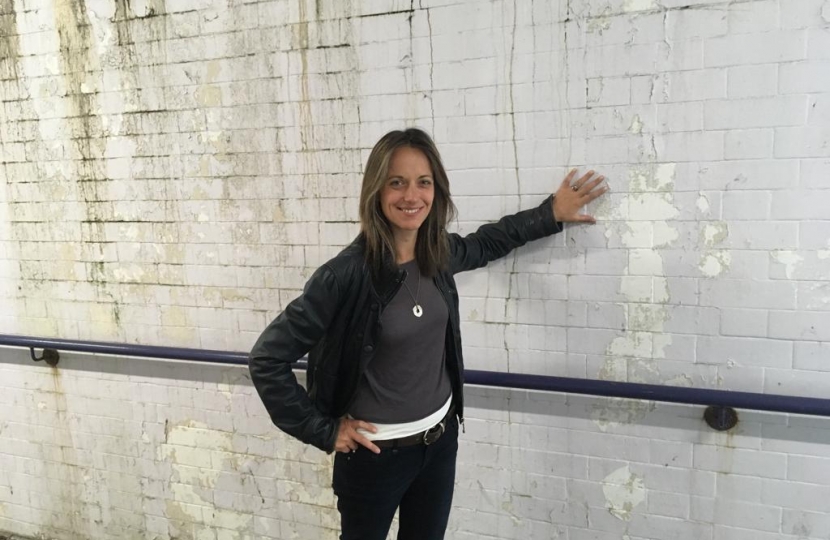 Helen at the Faversham station underpass