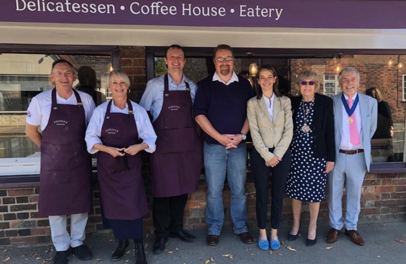 Helen at shop opening in Headcorn