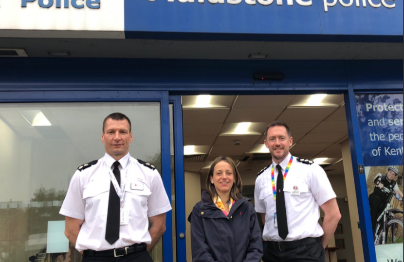 Helen outside Maidstone Police HQ