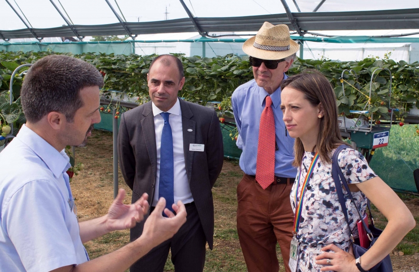 Helen meeting farmers at Fruit Focus 2019