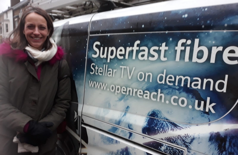 Helen with Openreach van