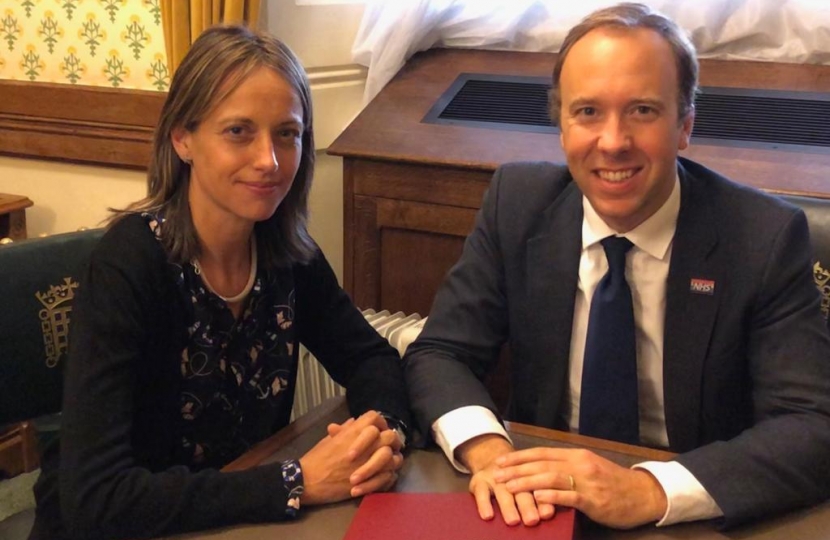 Helen with the Secretary of State for Health and Social Care, Matt Hancock