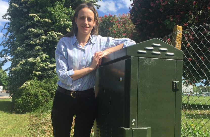 Helen at broadband cabinet