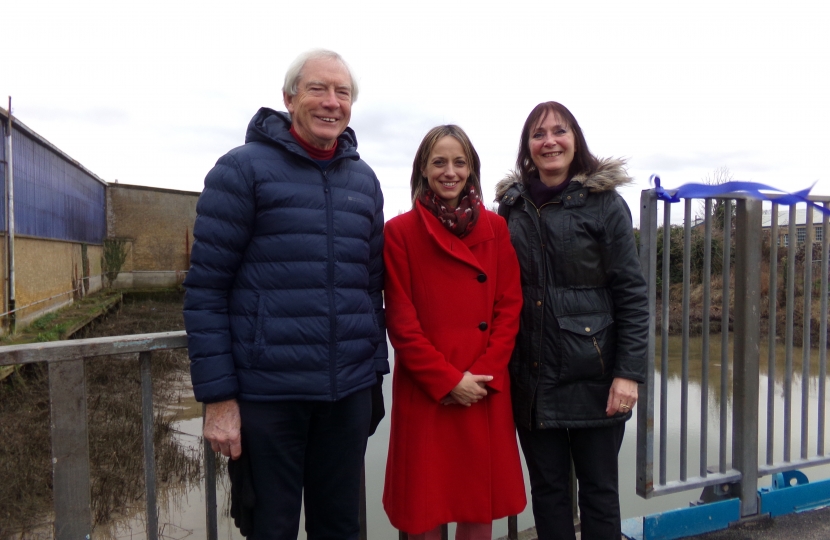 Helen at the opening of the temporary creek bridge in January 2020