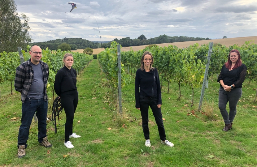 Helen at Wayfarers vineyard