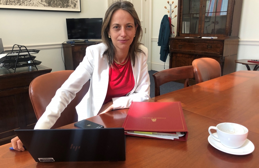 Helen at her desk in the Treasury