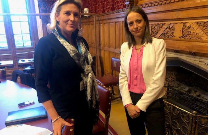 Helen with Roads Minister, Baroness Vere