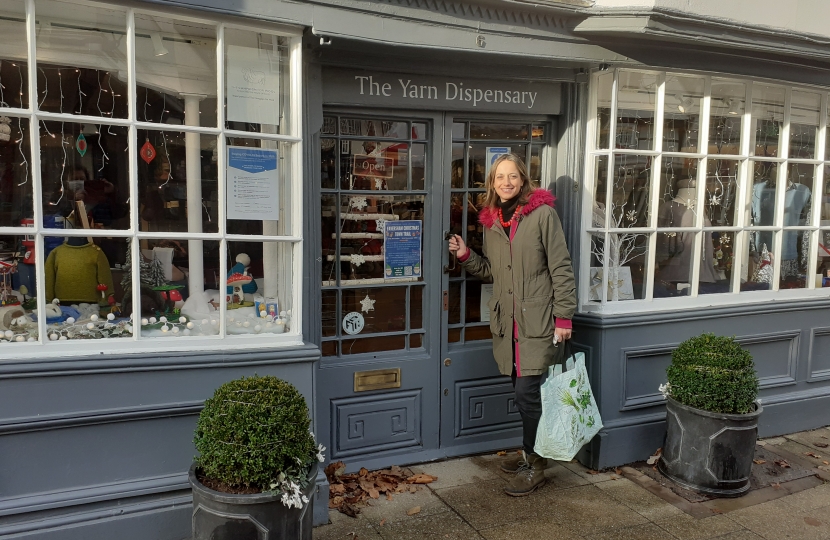 Helen at local shop