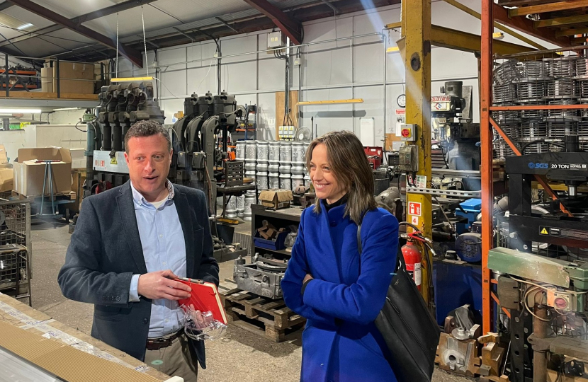 Helen visiting a local foundry