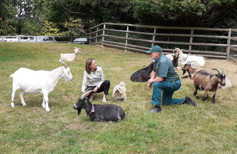 Helen with some goats