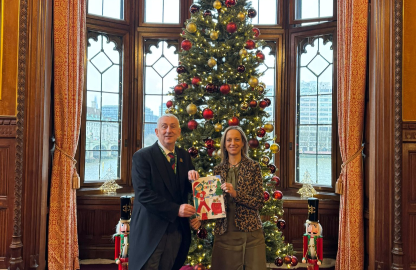 Helen showing the design to the Speaker of the House