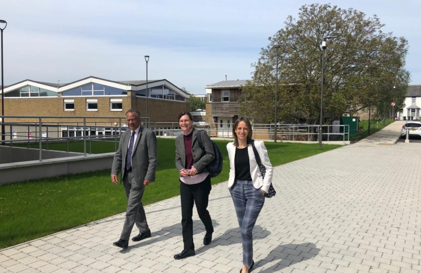 Helen at the recently opened Kent and Medway Medical School