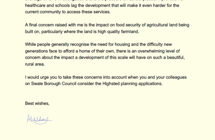 Letter to Swale Borough Council (2)