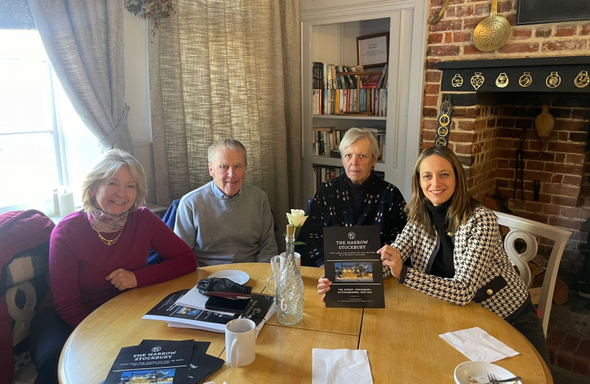 Helen at the Harrow Pub coffee morning