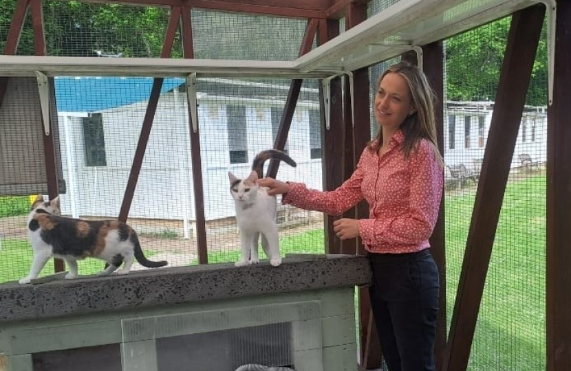 Helen at the Cats Protection Centre in Bredhurst