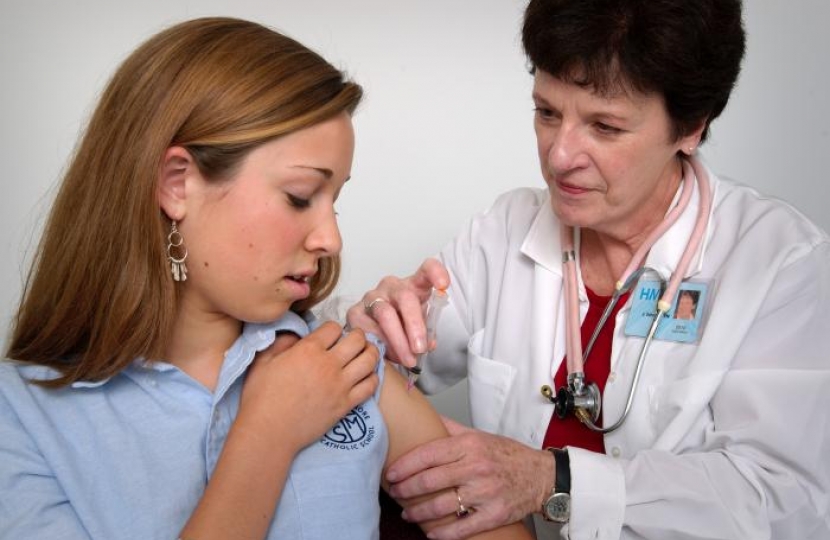 File photo: A girl being vaccinated