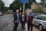 Helen campaigning to stop HGVs using back roads