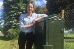 Helen at broadband cabinet