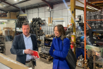 Helen visiting a local foundry