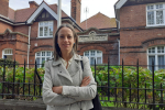 Helen outside Faversham Police station