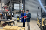 Helen visiting a local foundry