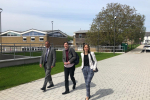 Helen at the recently opened Kent and Medway Medical School