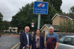 Helen at an unsuitable for HGVs sign