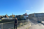 Helen at the swing bridge