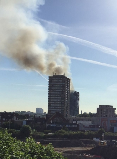 Grenfell Tower: By Brandon Butterworth - Not previously published elsewhere. Supplied by email directly from photographer, following an explicit appeal for available CC-BY-SA licensed images for use on Wikipedia. Then cropped down., CC BY-SA 4.0, https://commons.wikimedia.org/w/index.php?curid=59925902