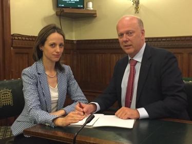 Helen and Transport Secretary Chris Grayling