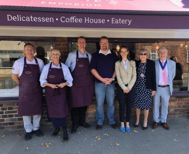 Helen at shop opening in Headcorn