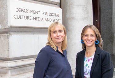 Helen outside the Department