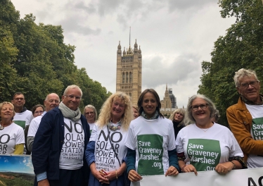 Helen with campaigners in Westminster