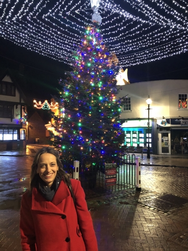 Helen at the Faversham Christmas Lights