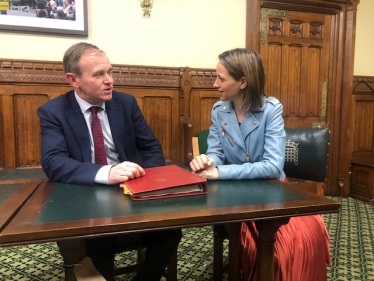 Helen with the new DEFRA Secretary, George Eustice MP