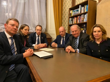 Helen with East Kent MPs and the Health Secretary, Matt Hancock