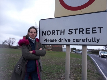 Helen at the proposed site of the North Street development 