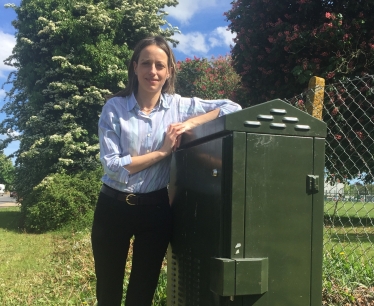 Helen at broadband cabinet