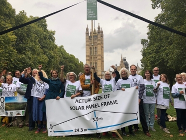 Helen with Cleve Hill campaigners in Westminster