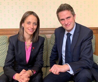 Helen with Education Secretary, Gavin Williamson