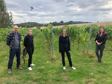 Helen at Wayfarers vineyard