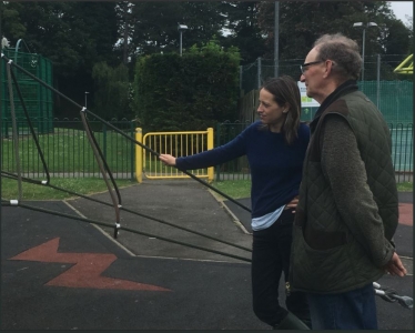 Helen with David Simmonds at Faversham Rec