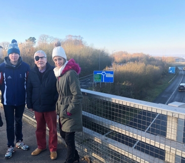 Helen with Tracey Crouch MP and Cllr Bob Hinder at Blue Bell Hill