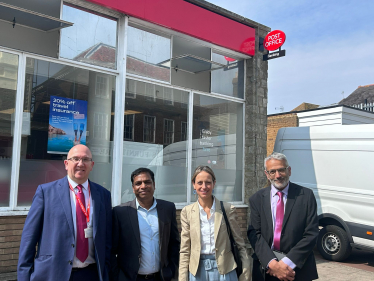 Helen outside Faversham's new banking hub