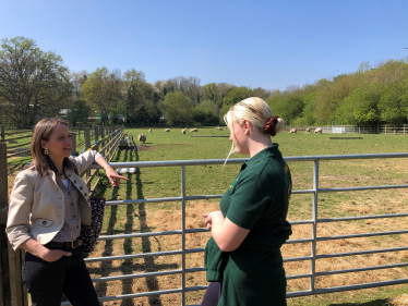 Helen with young farmers