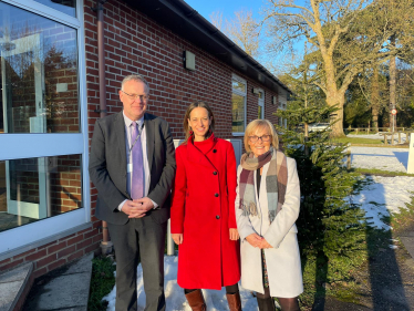 Visiting the school on the day the funding was announced