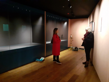 Helen in the Magna Carta display room